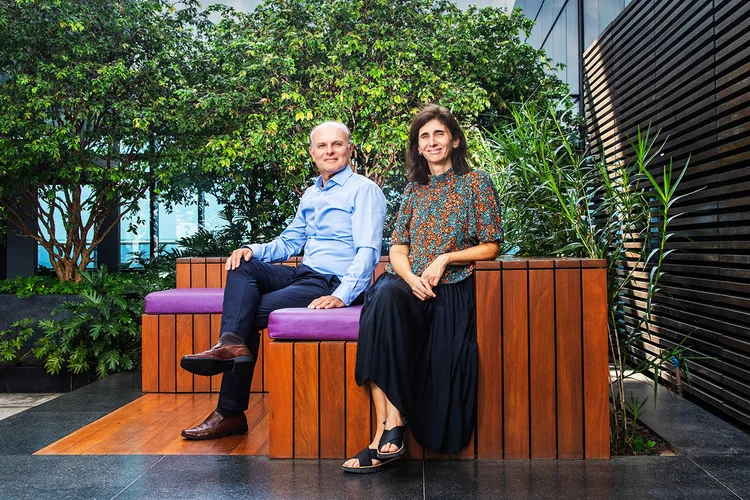 Maya Ormazabal, diretora de meio ambiente e direitos humanos da Telefônica e Renato Gasparetto, VP de Relações Institucionais e Sustentabilidade da Vivo (Leandro Fonseca/Exame)