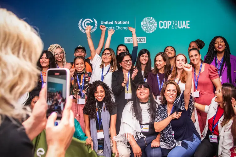 Janja encontra mulheres brasileiras em reunião na COP28, em Dubai (Leandro Fonseca/Exame)
