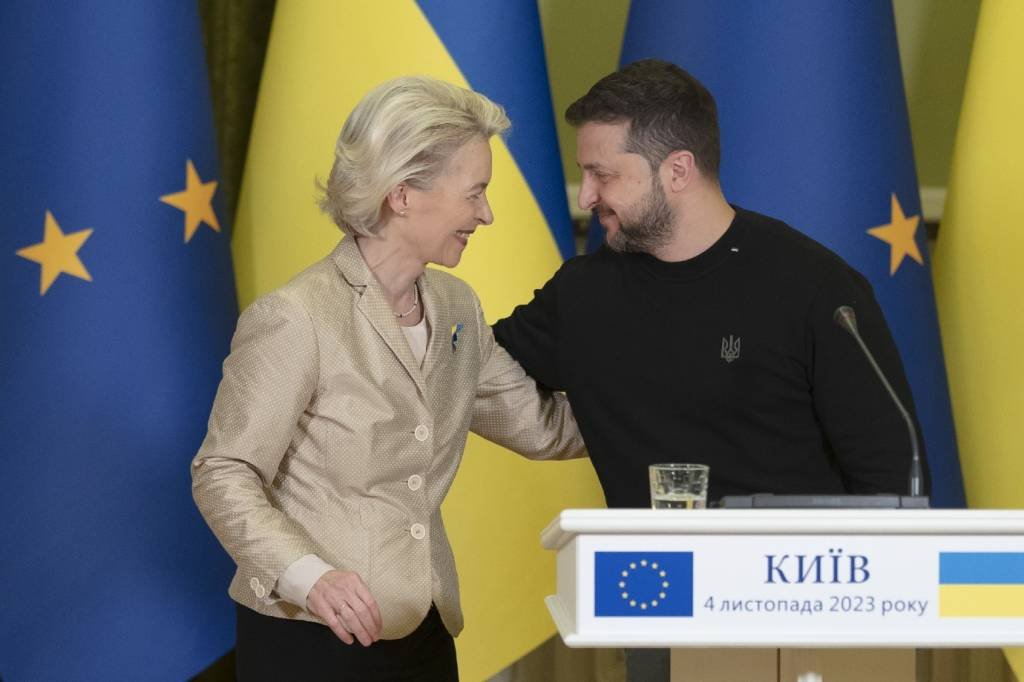 UE: encontro de Zelensky com Ursula von der Leyen (Andrew Kravchenko/Getty Images)