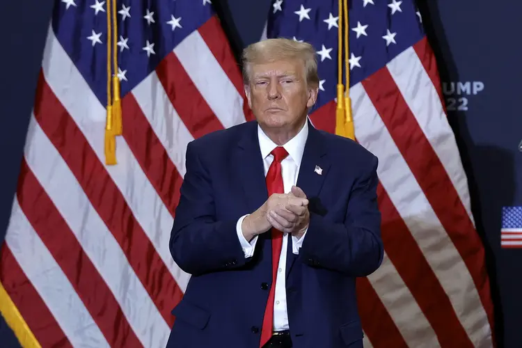 Donald Trump, ex-presidente, durante comício em 19 de dezembro (Kamil Krzaczynski/AFP)