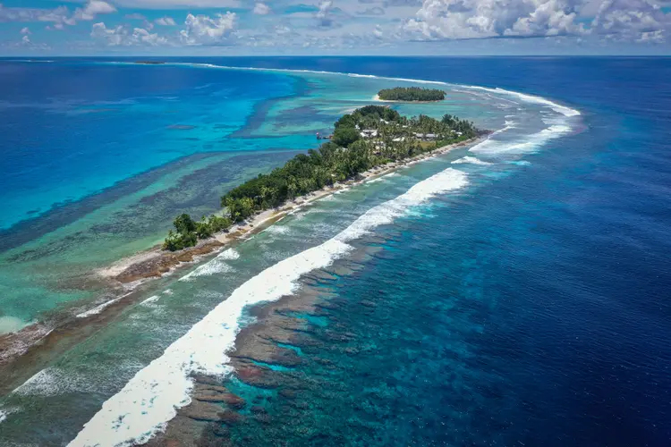 VIsta aérea de Tuvalu, no Oceano Pacífico (Getty Images/Getty Images)