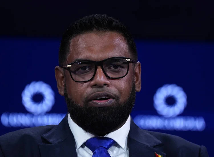 O presidente da Guiana afirmou também que recorrerá ao Conselho de Segurança da Organização das Nações Unidas contra a "alegação ilegal" da Venezuela pelo controle de Essequibo (Riccardo Savi/Getty Images/Getty Images)