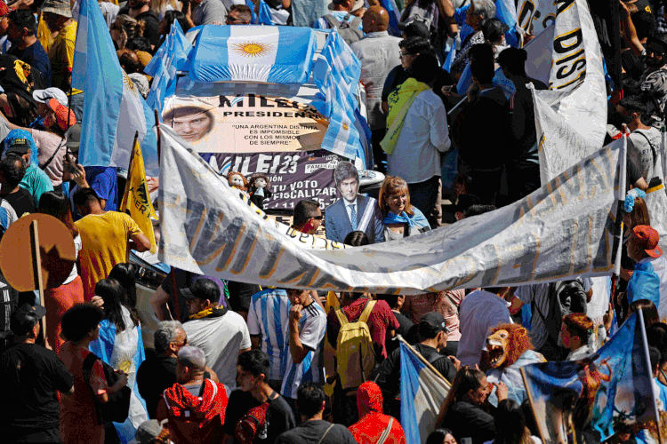 Argentina: Javier Milei toma posse como presidente neste domingo, 10.  (ALEJANDRO PAGNI/AFP/Getty Images)