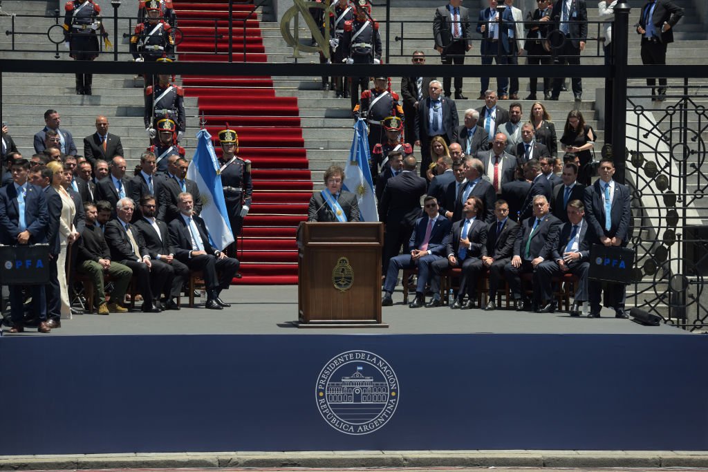 Javier Milei, presidente da Argentina: Hoje começa uma nova era na Argentina (Divulgação: Marcelo Endelli / Correspondente autônomo/Getty Images)