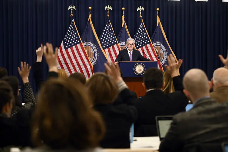 Jerome Powell, presidente do Fed: discurso após decisão de juros inflou expectativa por quedas de juros (BRENDAN SMIALOWSKI/AFP/Getty Images)