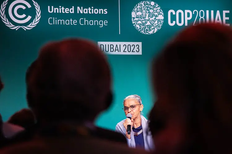 Marina Silva, ministra do Meio Ambiente e Mudança do Clima do Brasil, na COP28 (Leandro Fonseca/Exame)