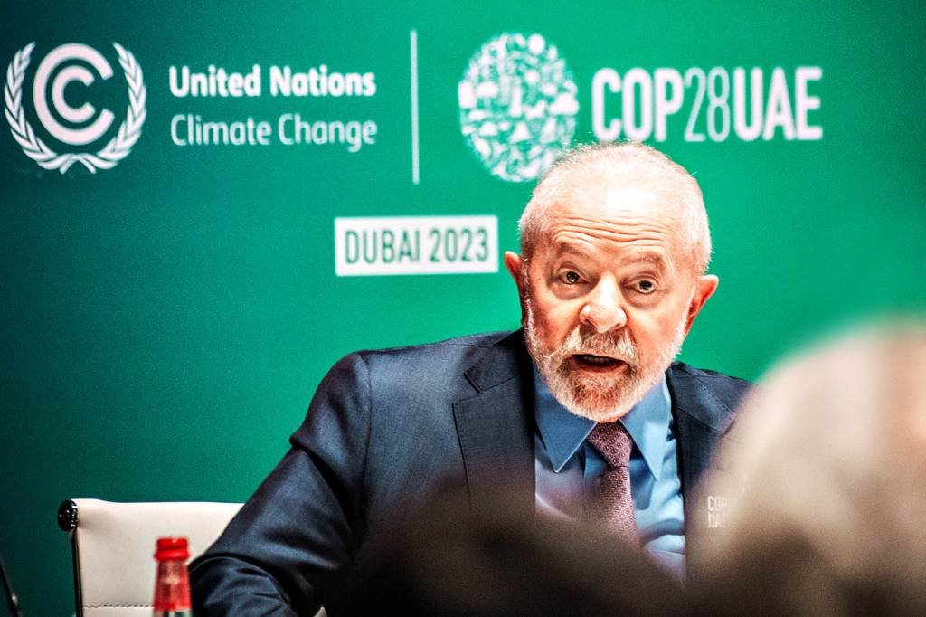 Presidente Lula, na COP28: "esse país será imbatível nessa discusão de transição energética" (Leandro Fonseca/Exame)