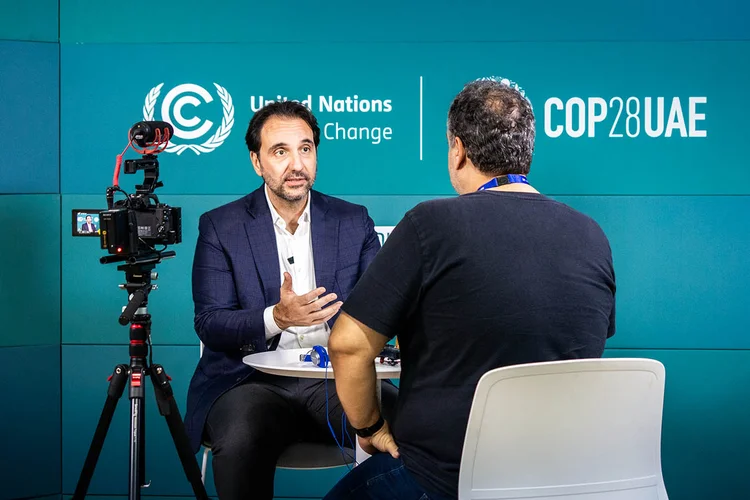 Gravação da série de minidocumentários produzidos pela EXAME na COP28 (Leandro Fonseca/Exame)