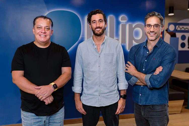 Roberto Oliveira, Jaime Navarro, Marcelo Hein, da Blip: o México apresenta muitas oportunidades e é também hub para negócios com outros países hispanohablantes (Blip/Divulgação)