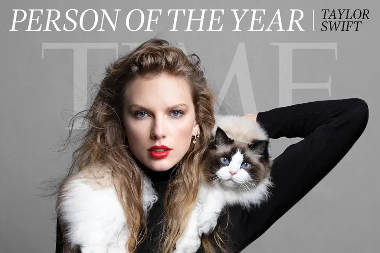Taylor Swift: Recentemente a cantora havia conquistado Wrapped 2023, que destaca a lista de canções e artistas mais tocados ao longo do ano pelo Spotify (Revista Time/Reprodução)