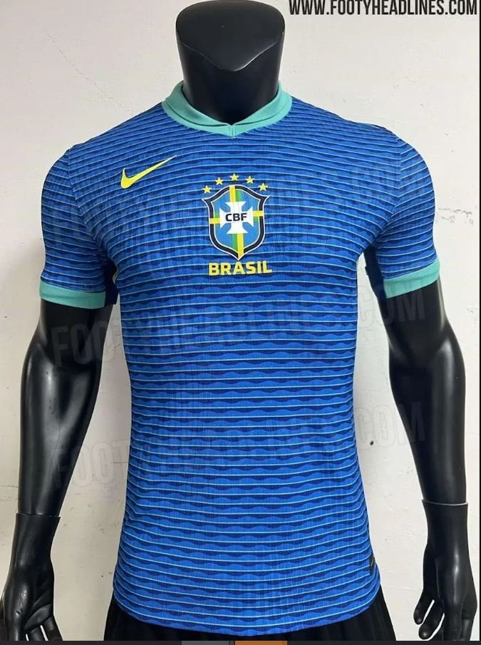 Seleção brasileira: suposta nova camisa azul do Brasil vaza em site inglês;  veja fotos