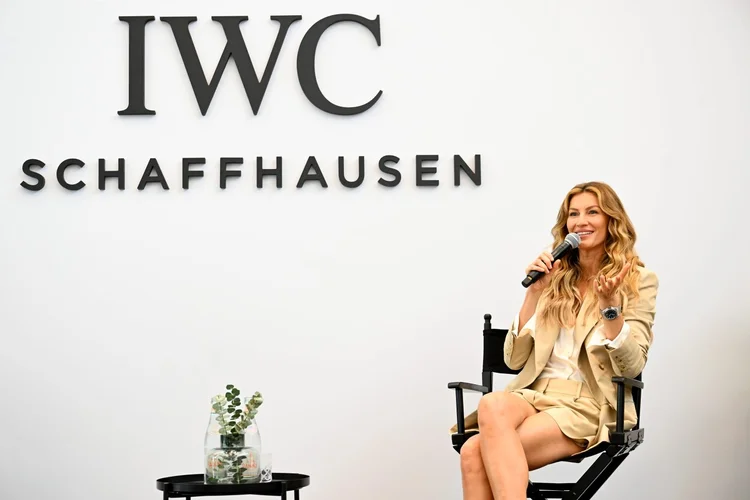 Gisele Bündchen durante o IWC Schaffhausen Live Talk. (Jason Koerner/Getty Images IWC Schaffhausen/Divulgação)