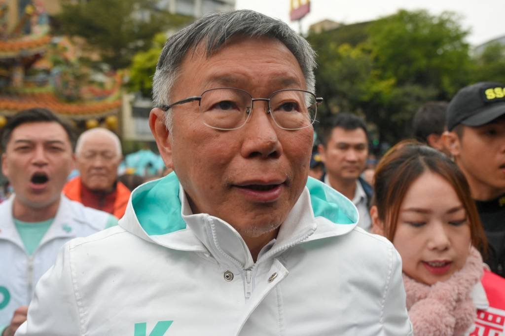 Foto mostra Ko Wen-je, candidato presidencial de Taiwan pelo partido de oposição Partido do Povo de Taiwan