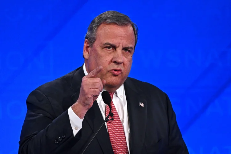 Chris Christie, durante debate entre candidatos republicanos em dezembro (Jim Watson/AFP)