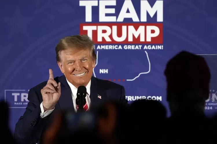 Donald Trump, durante comício em Laconia, New Hampshire (Timothy Clary/AFP)