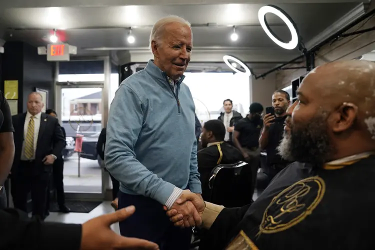 
Joe Biden, presidente dos EUA, durante ato de campanha em Columbia, Carolina do Sul, em 27 de janeiro (Kent Nishimura/AFP)