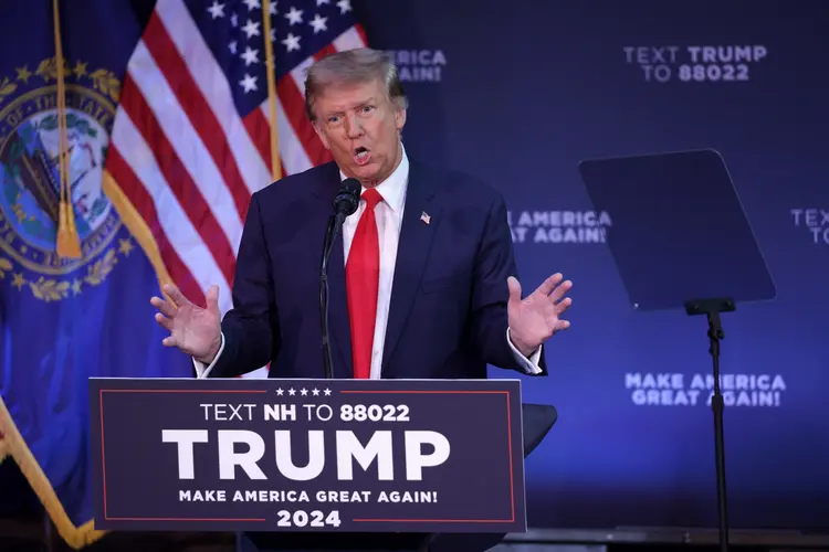 Donald Trump: ex-presidente fez comício em Rochester, New Hampshire, no domingo, 21 (Alex Wong/AFP)