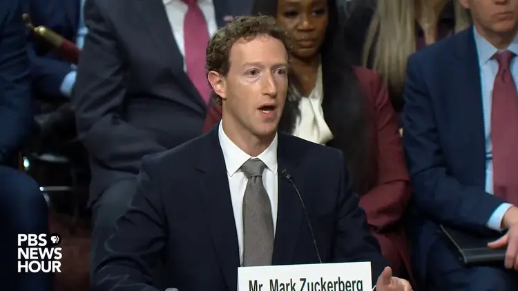 Mark Zuckerberg: CEO alega que a Meta implementou medidas para proteger crianças que acessam a plataforma  (PBS/YouTube)