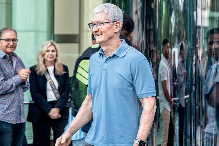 Tim Cook, CEO da Apple: liderança em meio a escrutínio crescente do governo chinês  (Leandro Fonseca/Exame)