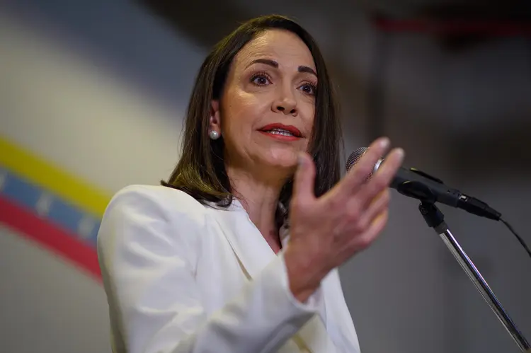 Maria Corina Machado, principal líder da oposição ao governo de Nicolás Maduro (Gaby Oraa/Getty Images)