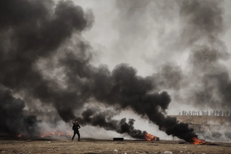 Um em cada 100 moradores de Gaza morreram ao longo dos mais de 100 dias de conflito (Etienne De Malglaive/Getty Images)