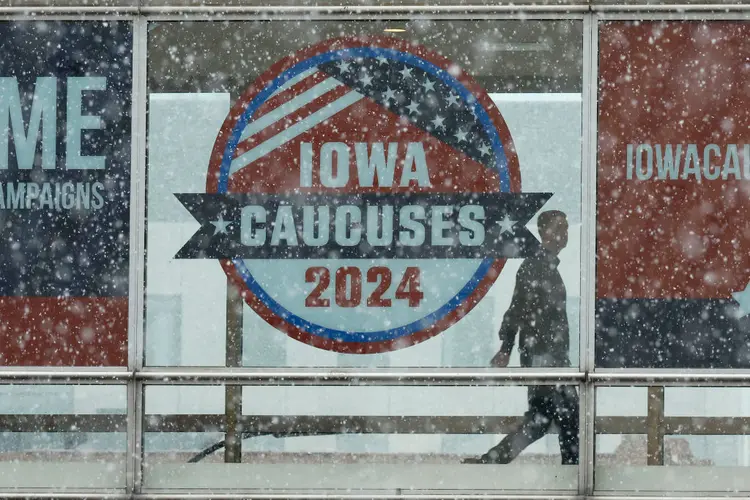 Iowa teve forte frio, com temperaturas de -20º C no dia da votação (Chip Somodevilla/Getty Images)