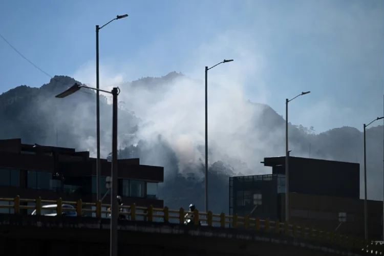 Incêndio florestal em Bogotá (AFP Photo)