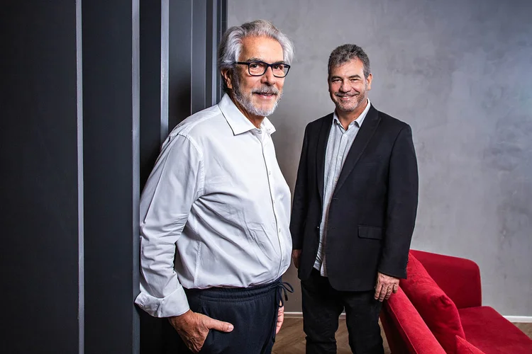 José Paim de Andrade Júnior (à esquerda) e José Ernesto Marino Neto (à direita), sócios do Kempinski Laje de Pedra Hotel & Residences (Leandro Fonseca/Exame)