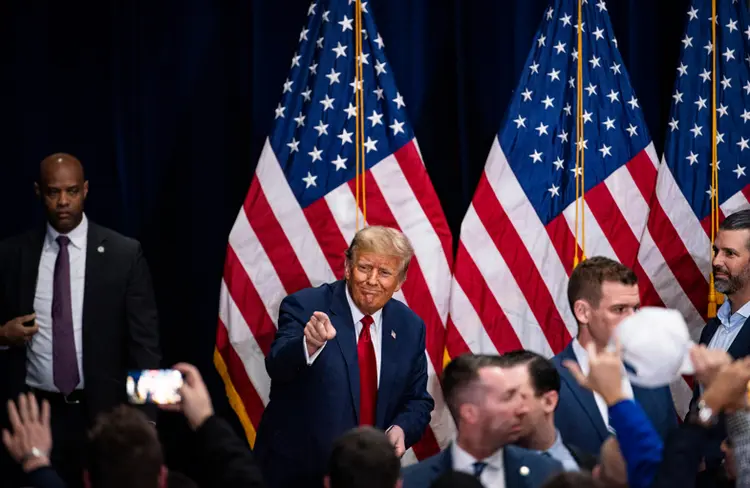 Eleições nos EUA: Trump vence primárias em Iowa; DeSantis fica em segundo lugar (Getty Images)