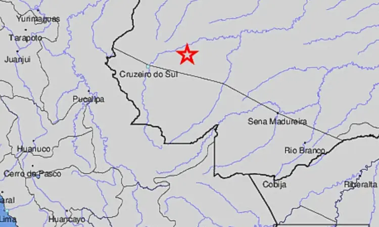 Terremoto no Brasil? Região Norte registra maior tremor de terra da história (Serviço Geológico dos Estados Unidos/Reprodução)