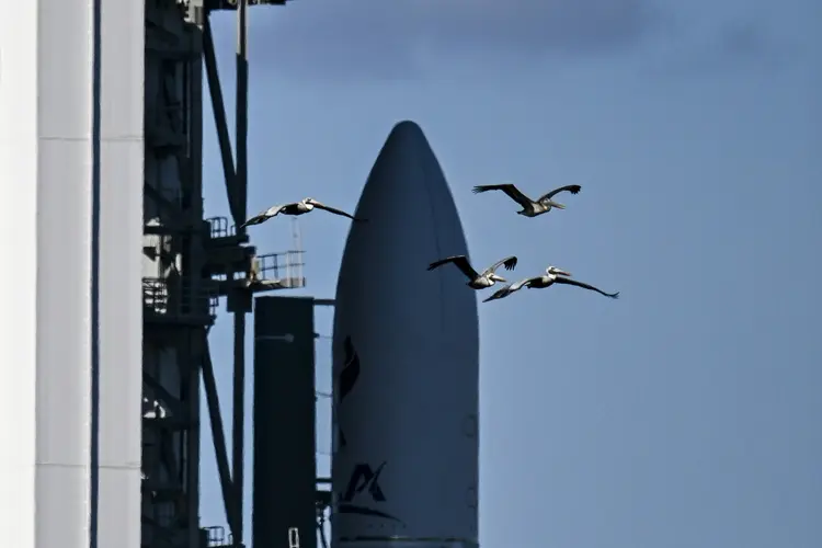 Um novo foguete, o Vulcan Centaur da United Launch Alliance, deve decolar da Estação da Força Espacial de Cabo Canaveral em 8 de janeiro de 2024 (AFP)