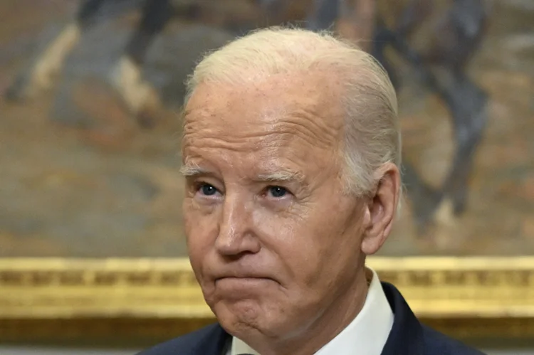 O presidente Joe Biden, durante pronunciamento na Casa Branca (Andrew Cabbalero-Reynolds/AFP)