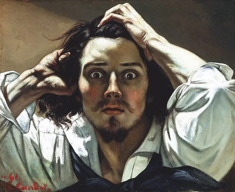 Homem Desesperado, pintura de Gustave Courbet que já fez parte da capa de edições de O Alienista, de Machado de Assis (Gustave Courbet/Reprodução)