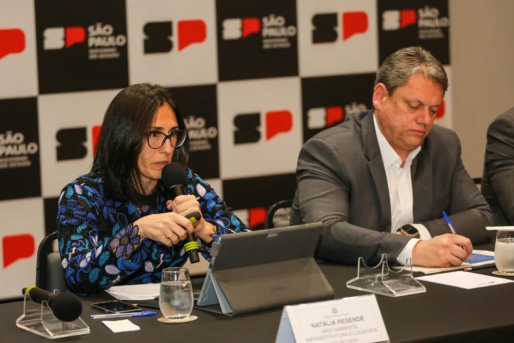 Tarcísio de Freitas e Natália Resende: SEMIL é uma das responsáveis pelo projeto (Marcelo S. Camargo / Governo do Estado de SP/Flickr)