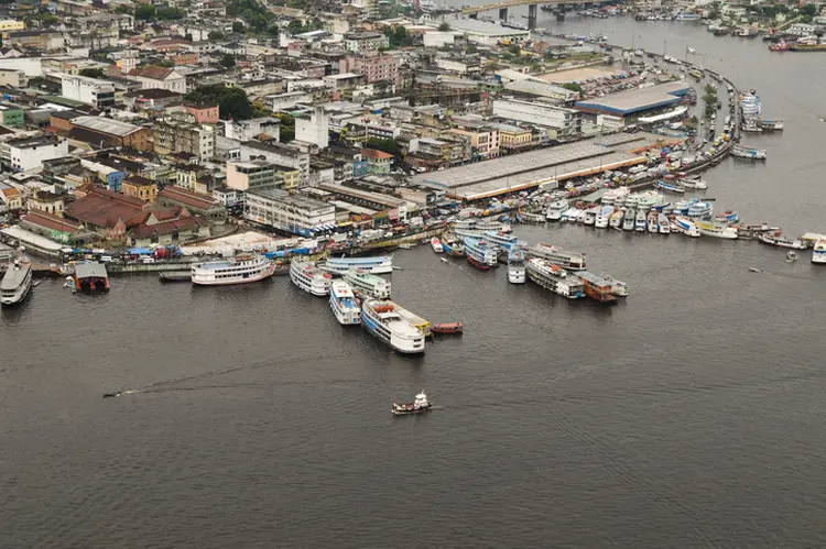 Aerial View of Manaus, Amazonas Brazil . Port and City of Manaus (SRBR/Getty Images)