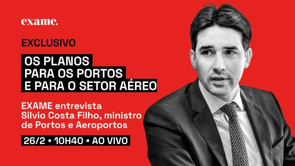 Silvio Costa Filho, ministro de Portos e Aeroportos, é entrevistado pela EXAME nesta segunda