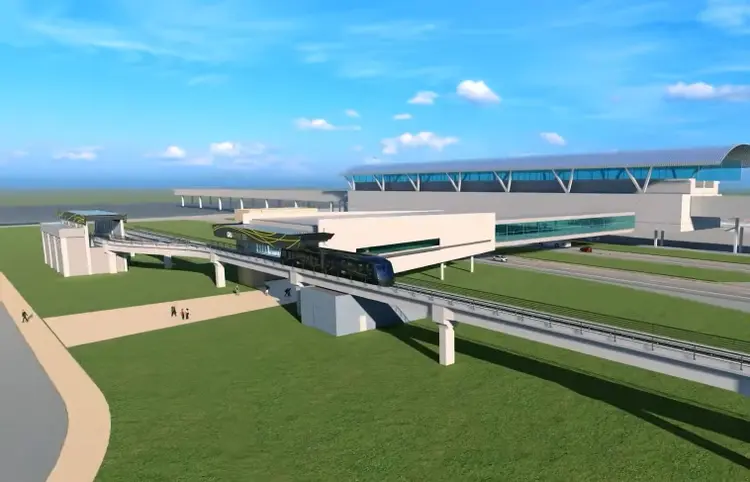 AeroGRU: transporte irá ligar trens da CPTM com os três terminais do Aeroporto de Guarulhos (AeroGRU/Divulgação)