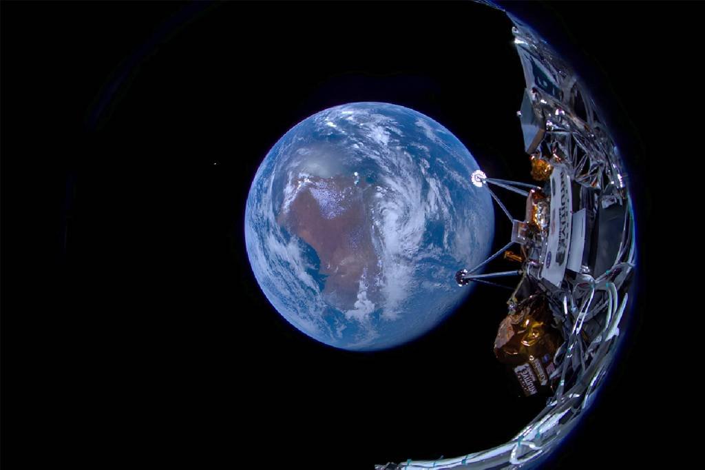Empresa privada mostra primeiras imagens transmitidas por sonda que irá pousar na Lua