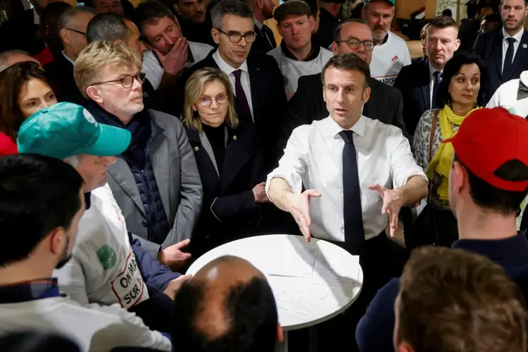 Emmanuel Macron: presidente francês no primeiro dia do Salão da Agricultura de Paris (AFP/AFP)