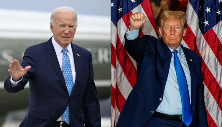 Os presidentes Joe Biden e Donald Trump, que estão em situação de empate nas pesquisas (AFP)