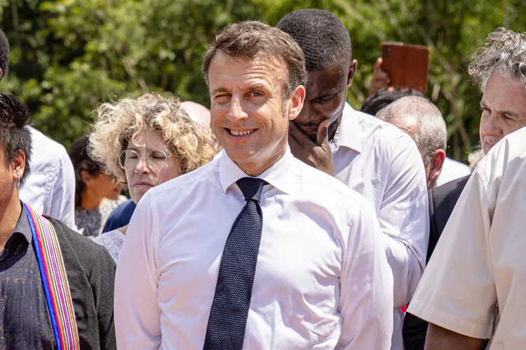 Macron no Brasil: presidente francês que falar sobre meio ambiente e clima; submarinos e tecnologia nuclear; negócios e cultura; acordo Mercosul-UE e guerras ( jody amiet /AFP)