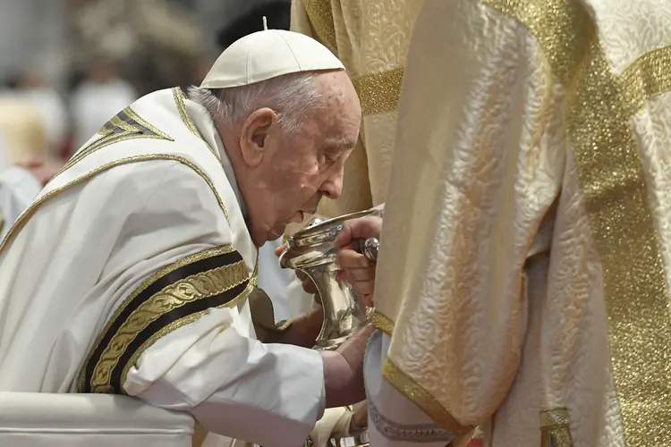 Papa Francisco, durante missa no Vaticano (Vatican Media/AFP)