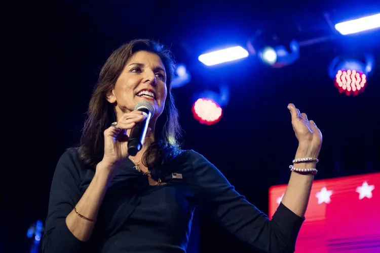 Nikki Haley, durante comício em Fort Worth, Texas, em 4 de março (Emil Lippe/AFP)