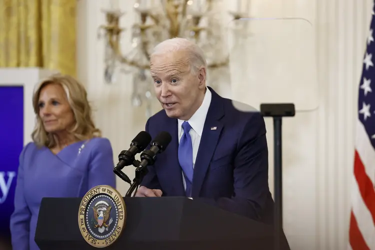 A campanha de Biden recebeu com satisfação o apoio do sindicato (Anna Moneymaker/ AFP/Getty Images)