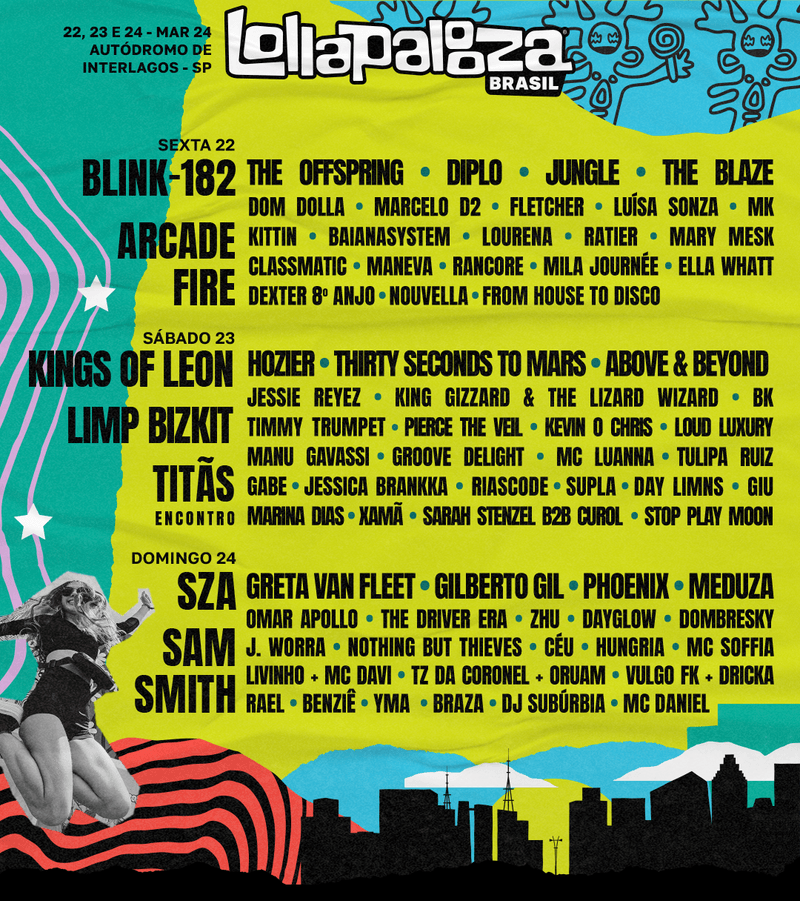 Lollapalooza 2024 ingressos, lineup, horários e tudo o que você