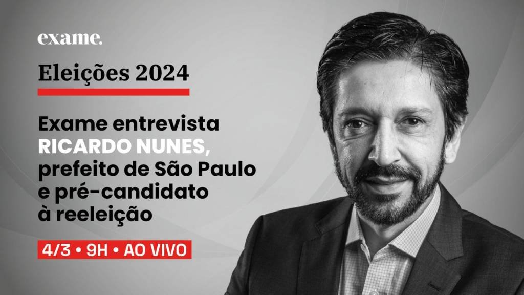 Eleições 2024: Ricardo Nunes, prefeito de SP e pré-candidato, é entrevistado da Exame nesta segunda