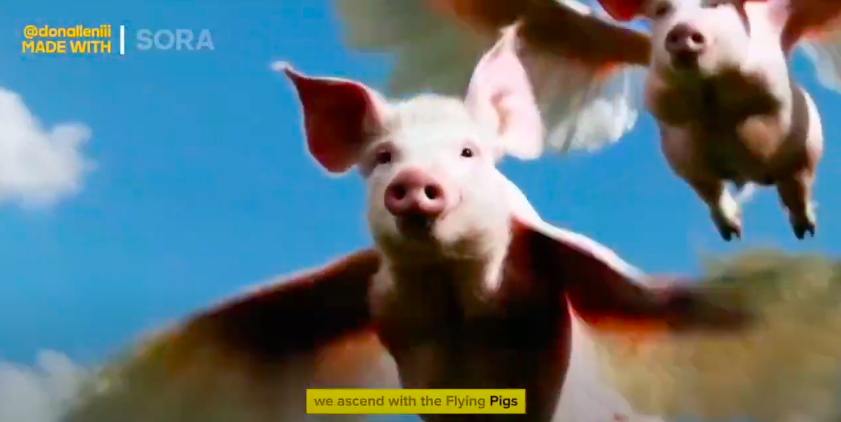 Porcos voadores, desfile debaixo d'água: assista aos vídeos feitos pelo Sora, da OpenAI