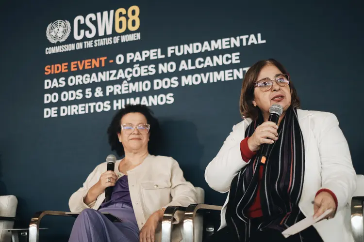 Cida Gonçalves, ministra das Mulheres em evento na ONU (Fabio Ura/99jobs/Reprodução)