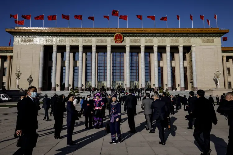 NPC, na China: relatórios e discursos durante o congresso podem dar indicações sobre a direção futura da política governamental (Lintao Zhang/Getty Images)