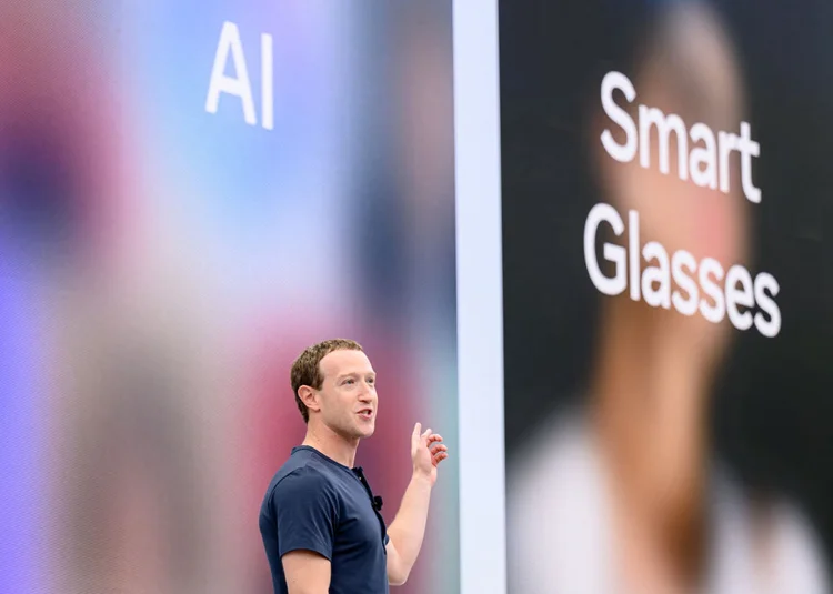 Mark Zuckerberg, CEO da Meta: "Meta AI está a caminho de ser o assistente de inteligência artificial mais usado no mundo até o final do ano" (JOSH EDELSON/Getty Images)